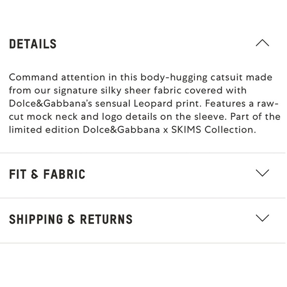 NWT Leopard DOLCE&GABBANA X SKIMS MILKY SHEER MOCK NECK CATSUIT Medium - Picture 4 of 4